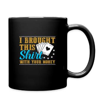 Poker Pokern Geschenk - Tasse einfarbig - Schwarz - Rechts