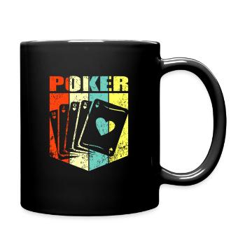 Poker Pokern Geschenk - Tasse einfarbig - Schwarz - Rechts