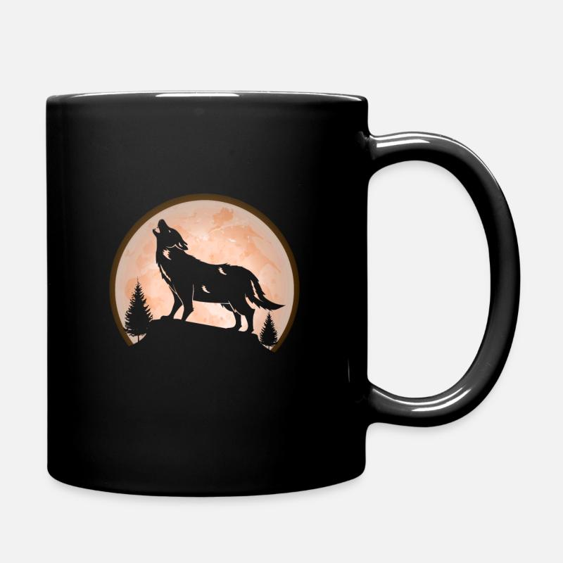 Wolf - Tasse einfarbig - Schwarz