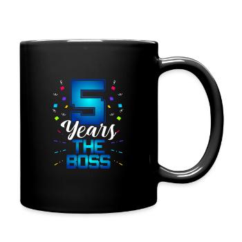 5. Geburtstag - Tasse einfarbig - Schwarz - Rechts