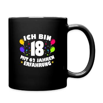 80. Geburtstag - Tasse einfarbig - Schwarz - Rechts