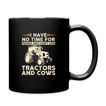 Farmer Bauer Landwirtschaft Geschenk Tracktor - Tasse einfarbig - Schwarz - Rechts
