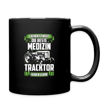 Farmer Bauer Landwirtschaft Geschenk Tracktor - Tasse einfarbig - Schwarz - Rechts