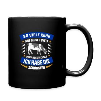 Kuh Kühe - Tasse einfarbig - Schwarz - Rechts