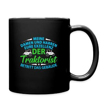 Farmer Tracktor Landwirtschaft Geschenk Spruch Bäu - Tasse einfarbig - Schwarz - Rechts