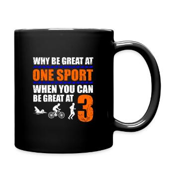 Triathlon - Tasse einfarbig - Schwarz - Rechts