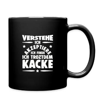 Scheiße Doof Dumm Dumme Welt Lustiger Spruch Dumme - Tasse einfarbig - Schwarz - Rechts