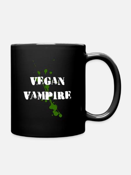 Vegan Vampire Vegan Vampire Halloween - Mug uni - noir