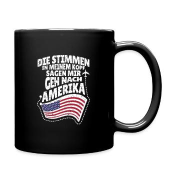 USA Amerika Amerikaner Geschenk Geschenkidee - Tasse einfarbig - Schwarz - Rechts