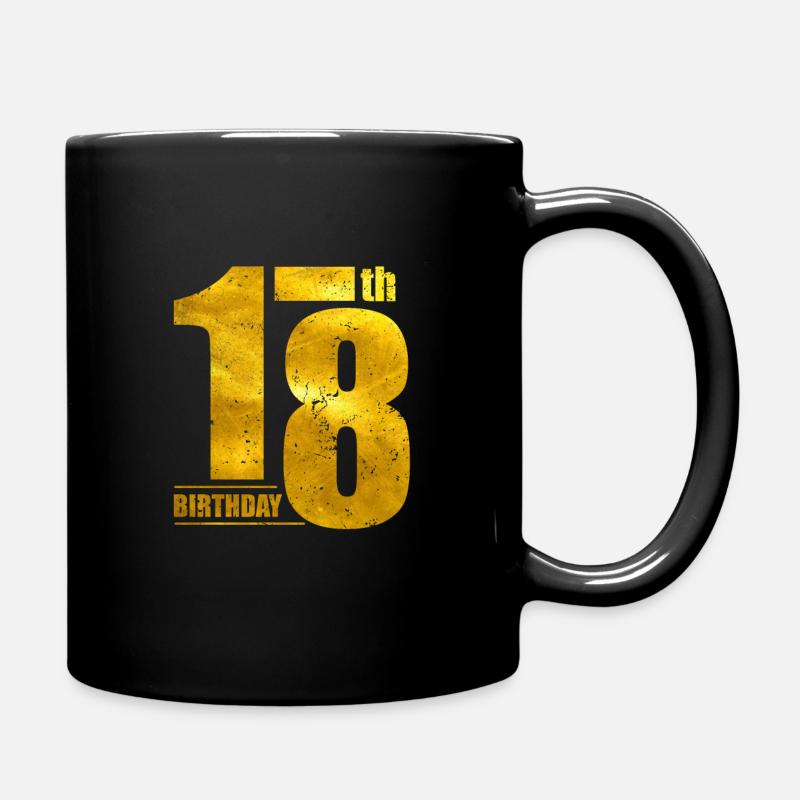 18. Geburtstag - Tasse einfarbig - Schwarz