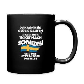 Schweden - Tasse einfarbig - Schwarz - Rechts