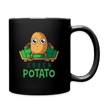 Couch Potato, geschenk faul kartoffel chillen - Tasse einfarbig - Schwarz - Rechts