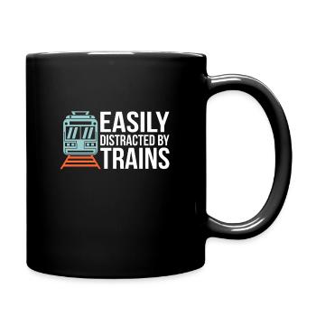 Train trains model railroad railway gift - Full Colour Mug - black - Right