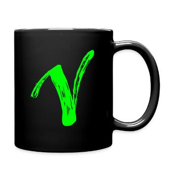 Green hook, vegan, right, cool, save nature - Full Colour Mug - black - Right