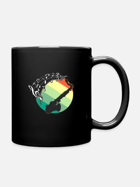 Saxophone - Full Colour Mug - black