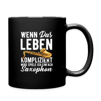 Saxophone - Tasse einfarbig - Schwarz - Rechts