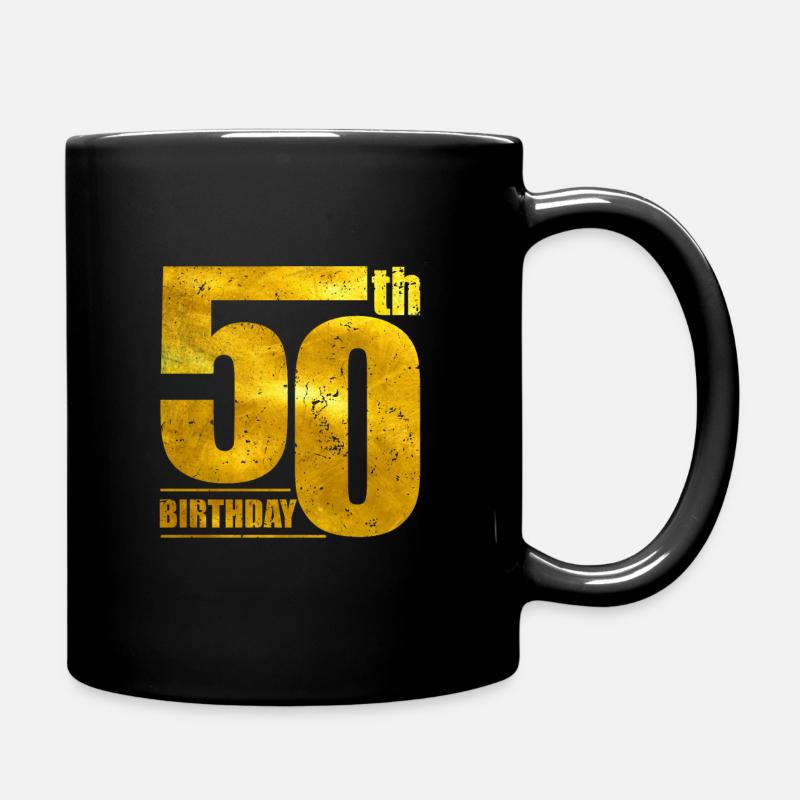 50. Geburtstag - Tasse einfarbig - Schwarz