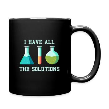 J'ai les solutions, blague de laboratoire de travail chimie - Mug uni - noir - Droite