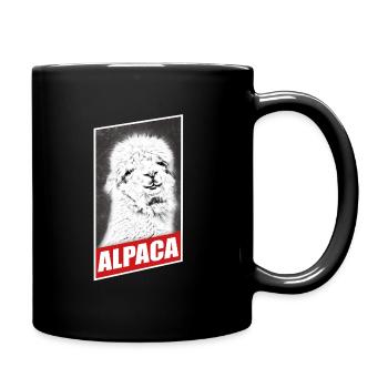 Alpaka Lama Geschenk - Tasse einfarbig - Schwarz - Rechts