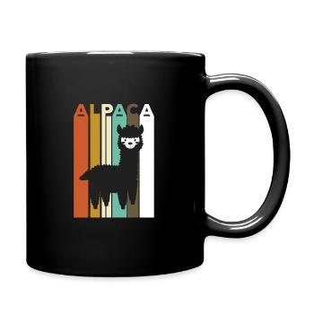 Alpaka Lama - Tasse einfarbig - Schwarz - Rechts