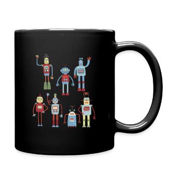 Roboter - Tasse einfarbig - Schwarz - Rechts