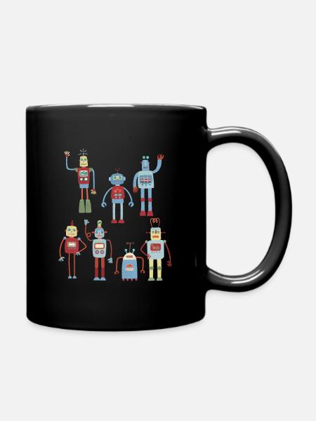 Roboter - Tasse einfarbig - Schwarz