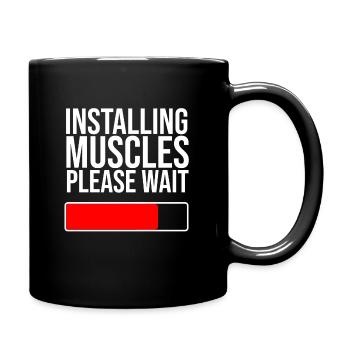 Muscles are being installed - Full Colour Mug - black - Right