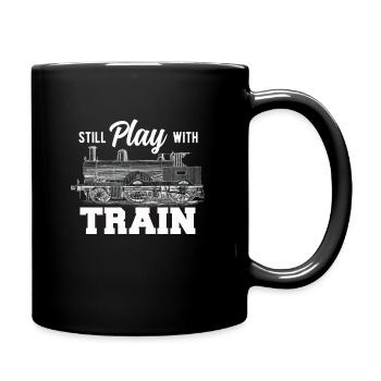 Train trains model railroad railway gift - Full Colour Mug - black - Right