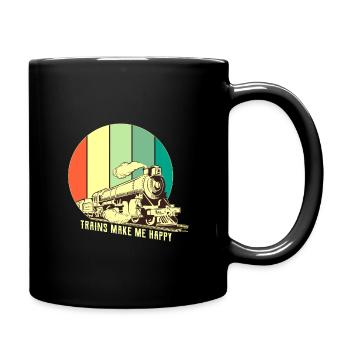 Train trains model railroad railway gift - Full Colour Mug - black - Right