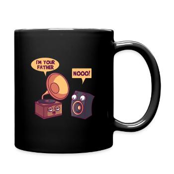 Schallplattenspieler Vater, musiker witz geschenk - Tasse einfarbig - Schwarz - Rechts