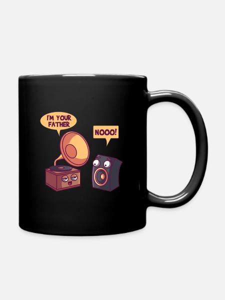 Schallplattenspieler Vater, musiker witz geschenk - Tasse einfarbig - Schwarz