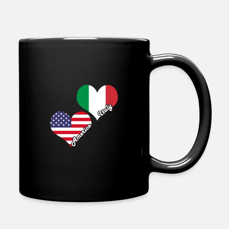 Italien Amerika - Tasse einfarbig - Schwarz