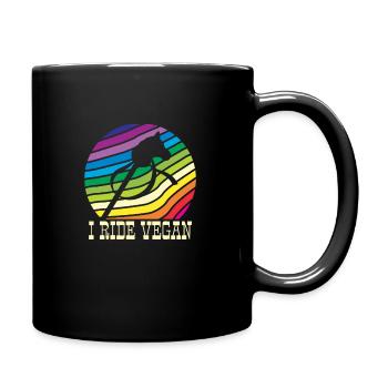 Je chevauche un cavalier amateur de cheval végétalien - Mug uni - noir - Droite