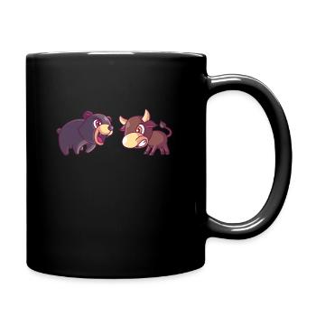 Bär und Stier, aktien börse geld finanzen aktie - Tasse einfarbig - Schwarz - Rechts