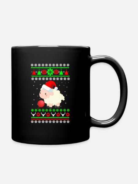 Cadeau de ferme de moutons de Noël - Mug uni - noir