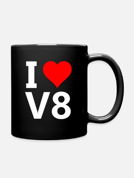 Ich liebe V8 - Tasse einfarbig - Schwarz