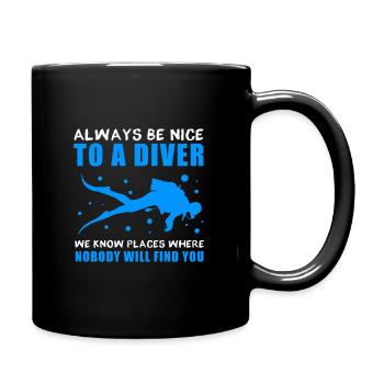 Diver - Tasse einfarbig - Schwarz - Rechts