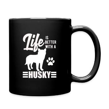 chien de traîneau - Mug uni - noir - Droite