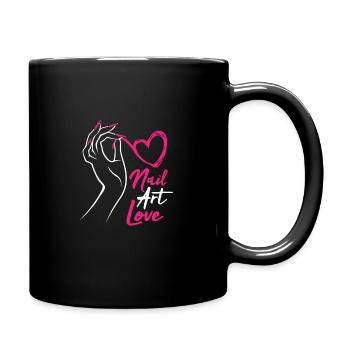 Nail art love manicure nail design fingernail - Full Colour Mug - black - Right