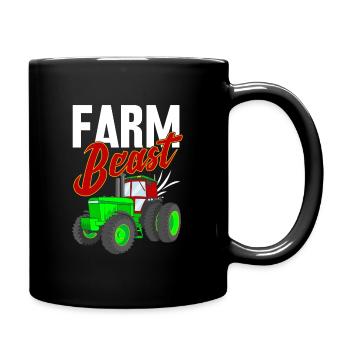 Farmer Tracktor Landwirtschaft Geschenk Spruch Bäu - Tasse einfarbig - Schwarz - Rechts
