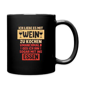 Wein - Tasse einfarbig - Schwarz - Rechts