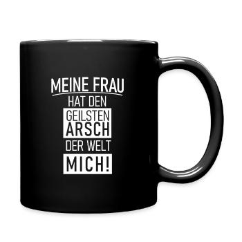 Meine Frau - Tasse einfarbig - Schwarz - Rechts