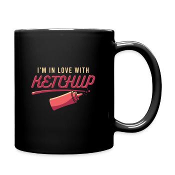 Amoureux du ketchup - Mug uni - noir - Droite
