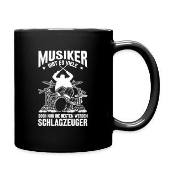 Schlagzeug Schlagzeuger Drummer Geschenk - Tasse einfarbig - Schwarz - Rechts