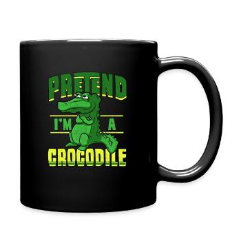 cooles Krokodil mit Spruch - Tasse einfarbig - Schwarz - Rechts