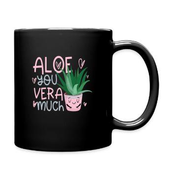Aloe you vera much Valentinstag Verliebte - Full Colour Mug - black - Right