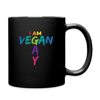 Je suis végétalien Gay Gay LGBT Vegan Bi - Mug uni - noir - Droite