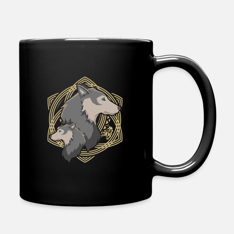 Wolf Wlfe Wolfsrudel Geschenk - Tasse einfarbig - Schwarz