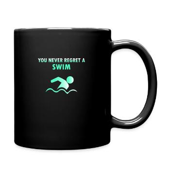 Schwimmen Schwimmen Lustiges Schwimmergeschenk - Tasse einfarbig - Schwarz - Rechts