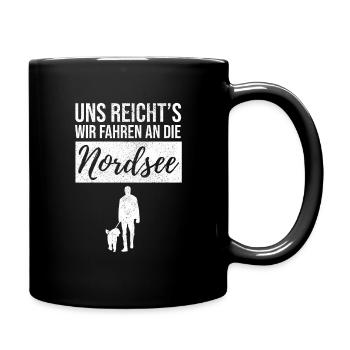 Hunde und Nordsee Liebhaber Design - Tasse einfarbig - Schwarz - Rechts
